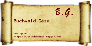 Buchvald Géza névjegykártya